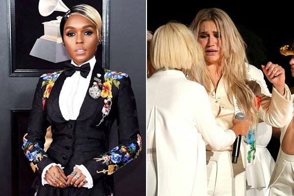 Kesha y Janelle Monae en contra del abuso de poder en los Grammy-0